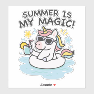 Pegatina unicornio kawaii “Summer is my magic” Sticker