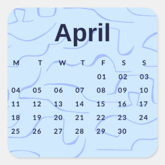 Pegatinas mes del año - April (S'K) *2022 Vierkante Sticker