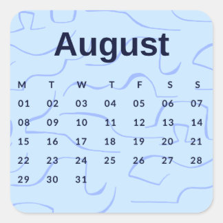 Pegatinas mes del año - August (S'K) *2022 Vierkante Sticker