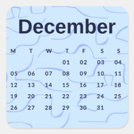 Pegatinas mes del año - December (S'K) *2022 Vierkante Sticker
