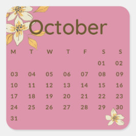 Pegatinas mes del año - October (S'F) *2022 Vierkante Sticker