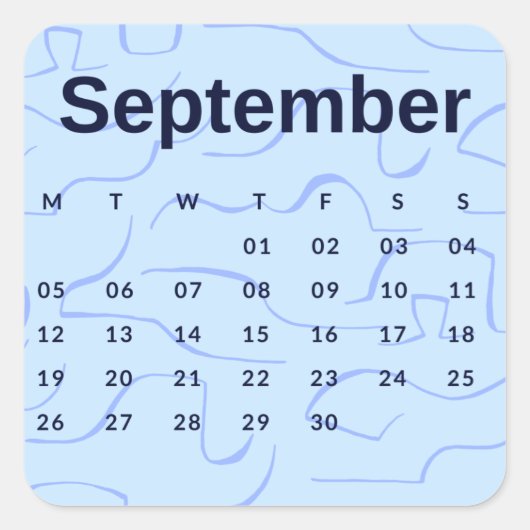 Pegatinas mes del año - September (S'K) *2022 Vierkante Sticker (Voorkant)