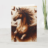 Pegaus Sepia met vogels Kaart (Voorkant)