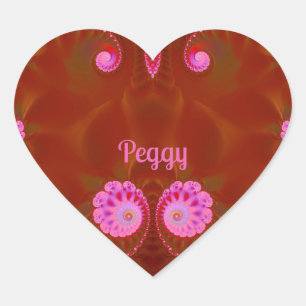 PEGGY COOL! ~ ROZE SPIN ~ Helder ontwerp ~ Hart Sticker