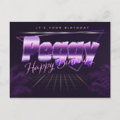 Peggy Nom Carte postale d'anniversaire lila (Devant)