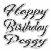 Peggy Nom Prénom Anniversaire de Black Sticker (Devant)