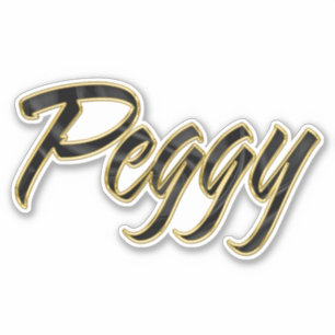 Peggy or noir Lettre Autocollant Sticker