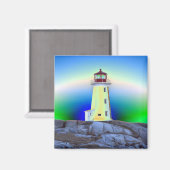 Peggy's Cove Lighthouse Nova Scotia fridge Magnet Magneet (Voorkant / Achterkant)