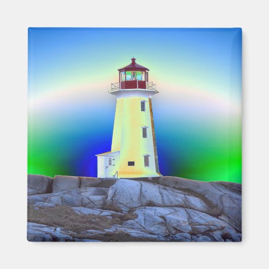 Peggy's Cove Lighthouse Nova Scotia fridge Magnet Magneet (Voorkant)