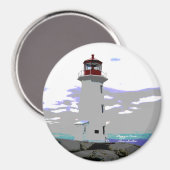 Peggy's Cove Lighthouse Nova Scotia frigo Magnet (Recto/Verso)