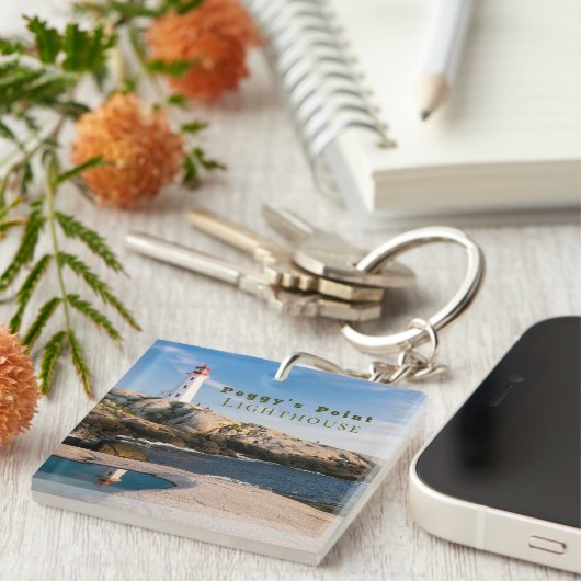Peggys Point Lighthouse Atlantic Canada Sleutelhanger (Voorkant Rechts)