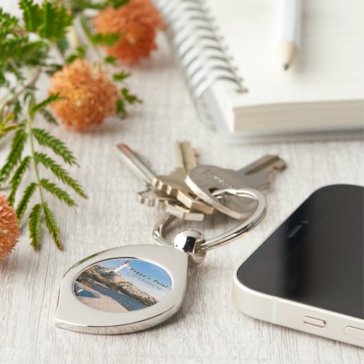 Peggys Point Lighthouse Atlantic Canada Sleutelhanger (Zijkant)