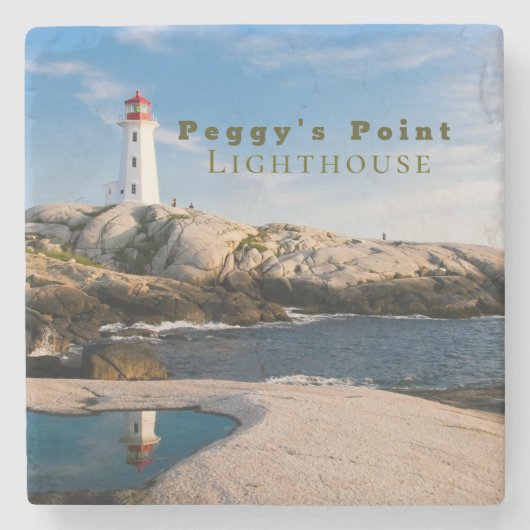 Peggys Point Lighthouse Atlantic Canada Stenen Onderzetter (Voorkant)
