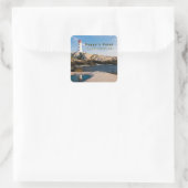 Peggys Point Lighthouse Atlantic Canada Vierkante Sticker (Tas)