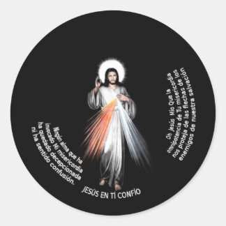 pegtatina con jesus misericordioso ronde sticker