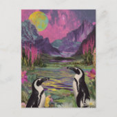 Peguins Surreal Gemengde media Briefkaart (Voorkant)