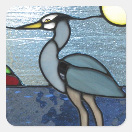 PEI Blue Heron Vierkante Sticker (Voorkant)