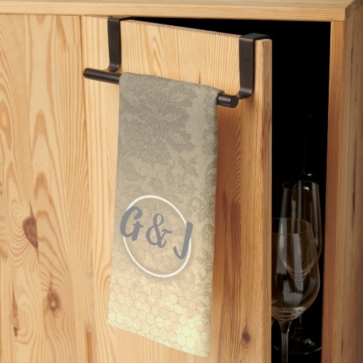 Peigne de miel Monogram Serviettes de cuisine (Pliage en tiers)