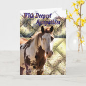 Peignez la carte de sympathie de cheval (Fleur jaune)