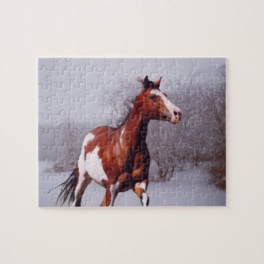 Peignez le puzzle de neige de cheval (Horizontal)