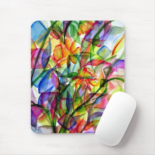 Peignez le tapis de souris de fleurs (Avec souris)