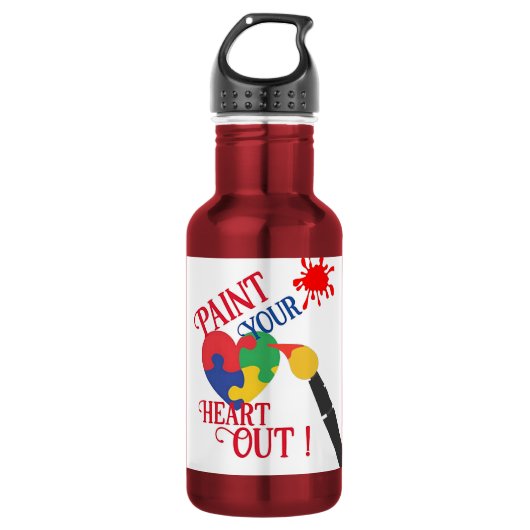 Peignez Votre Coeur, Bouteille D'Eau (Devant)