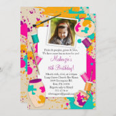 Peignez votre propre invitation de fête (Devant / Derrière)