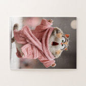 Peignoir rose - Puzzle amusant (Horizontal)