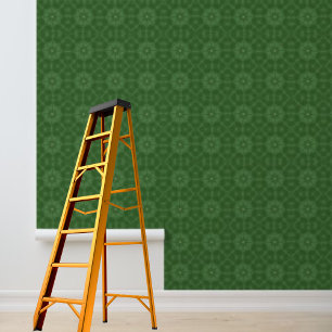 Peindre et coller papier peint vert cercles motif