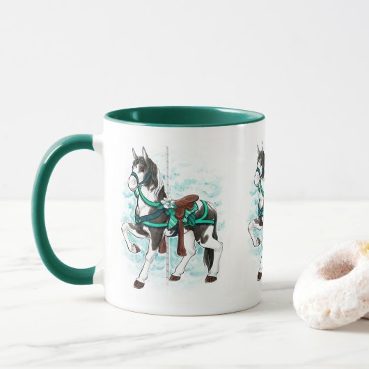 Peindre le carrousel Cheval Mug (Avec donut)