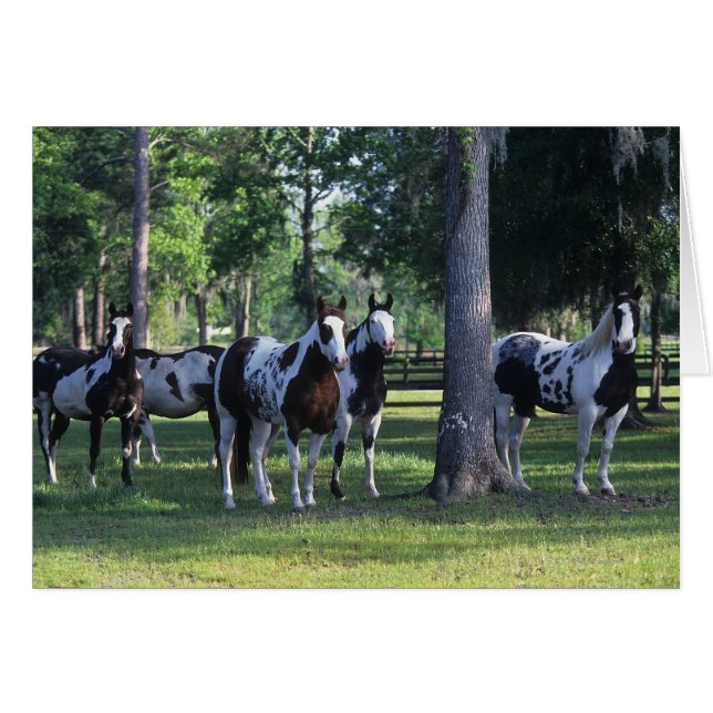 Peindre les chevaux dans les arbres (Devant horizontal)