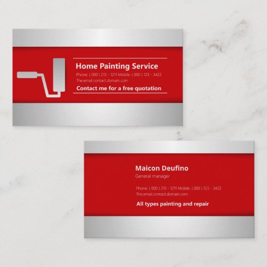 Peindre les modèles de carte de visite (Devant / Derrière)