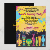 PEINDRE VOTRE POTERIE Anniversaire Fête Invitation (Devant / Derrière)