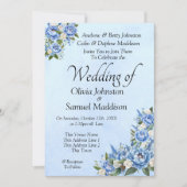 Peine Bleue sur Suite Mariage Bleu Invitation #A (Devant)