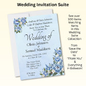 Peine Bleue sur Suite Mariage Bleu Invitation #A