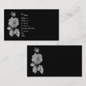 Peine d'Argent sur Carte de visite Floral Élégant  (Devant / Derrière)