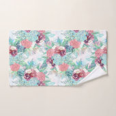 Peine de menthe rose mignonne et peinture florale  (Serviette à main)