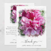 *~* Peine de pivoine artistique Carte de remerciem (Devant / Derrière)