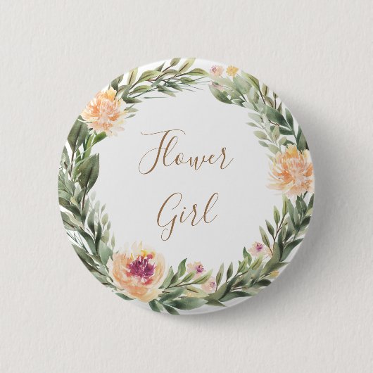 Peine et Foliage Frame Fleur Badge Fille (Devant)