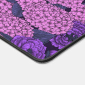 Peine et hydrangée en rose et violet (Coin)