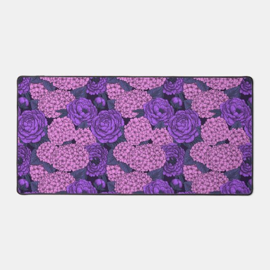 Peine et hydrangée en rose et violet (Recto)