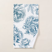 Peine florale bleue (Serviette à main)