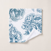 Peine florale bleue (Gant de toilette)