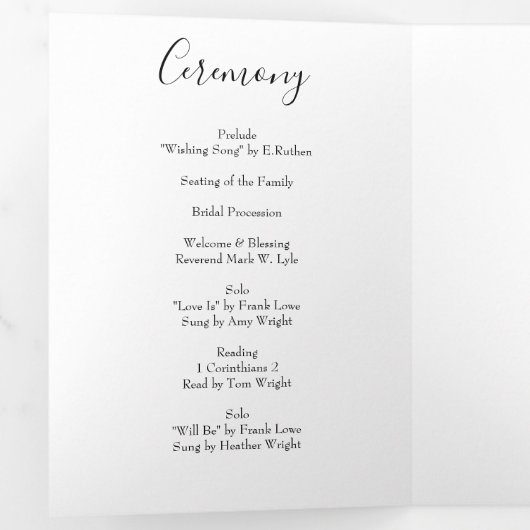 Peine jaune clair et programmes de mariage floral  (Intérieur en premier)