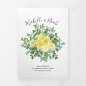 Peine jaune clair et programmes de mariage floral  (Page de couverture)