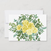 Peine jaune clair et Rose Floral Invitation Répons (Dos)