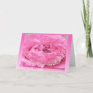 Peine rose avec Carte de remerciements perles