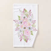 Peine rose floral Whimsical Artwork™ (Serviette à main)