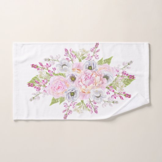 Peine rose floral Whimsical Artwork™ (Serviette à main)