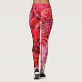 Peine rose Florale Fleurs de pivoines Leggings d'a (Dos)